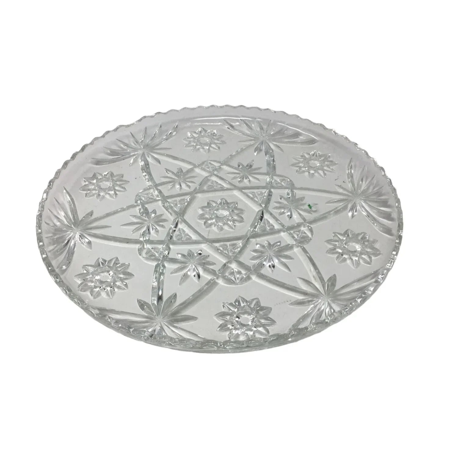 Vintage Anchor Hocking Clear Glass Large Round Party Serving Platter - A+ Stuff