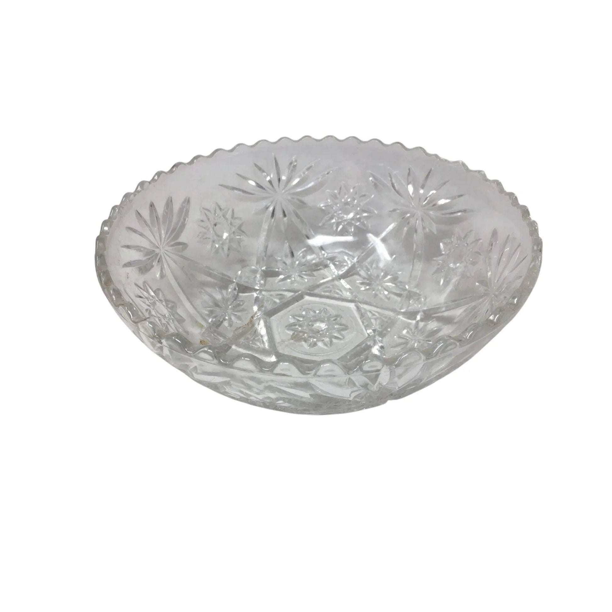 Vintage Anchor Hocking Large Round Clear Glass Bowl - A+ Stuff - Bowls - A+ Stuff