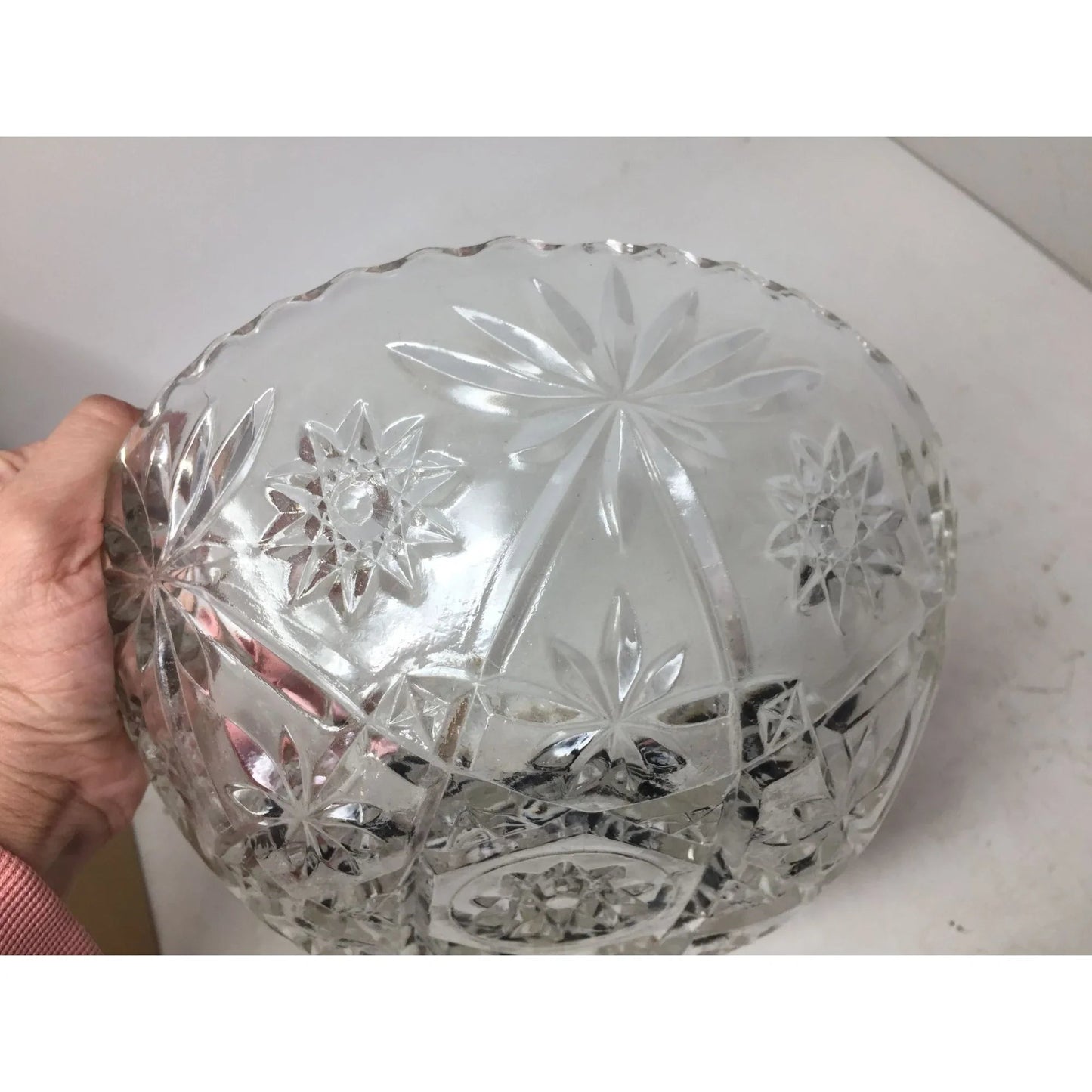 Vintage Anchor Hocking Large Round Clear Glass Bowl - A+ Stuff - Bowls - A+ Stuff