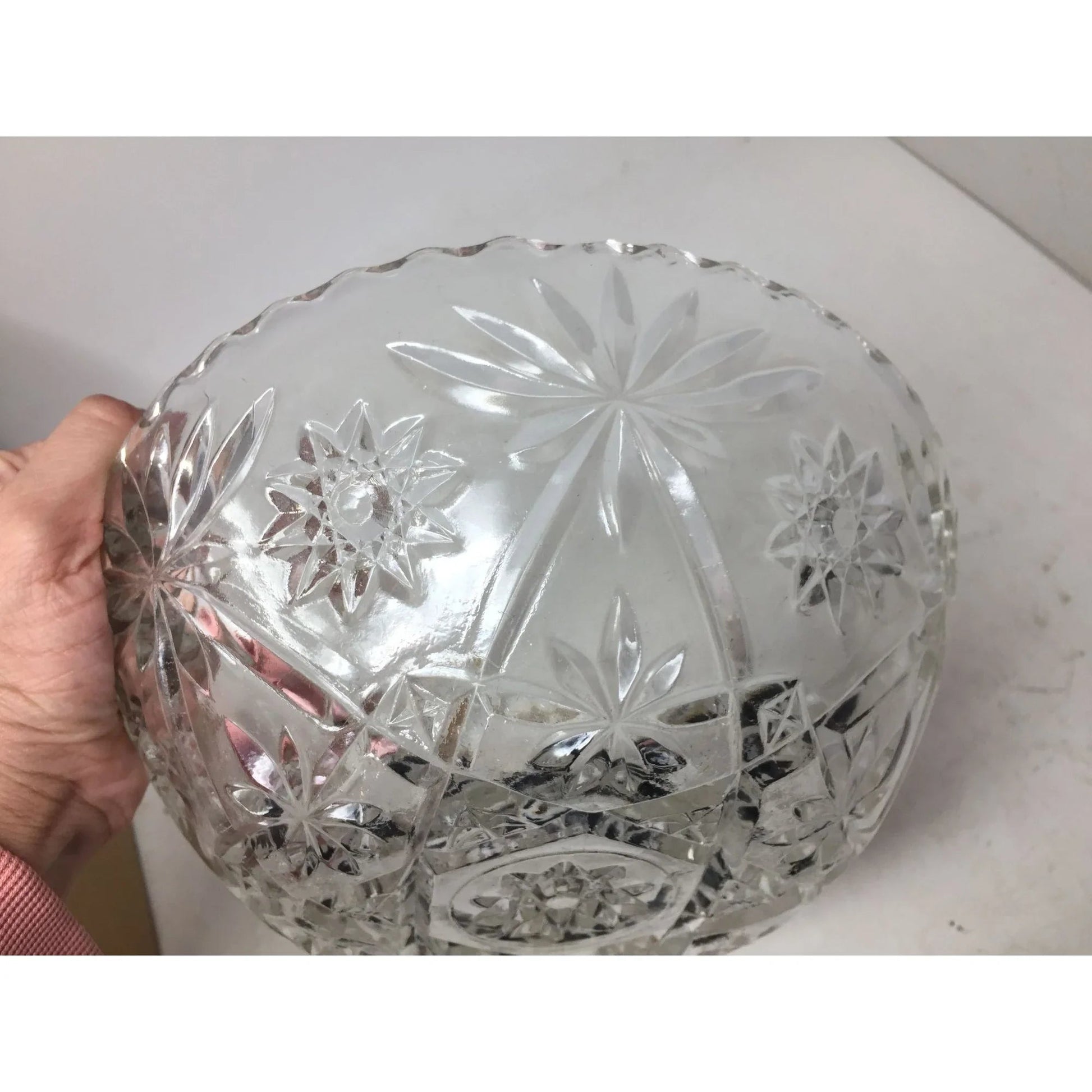 Vintage Anchor Hocking Large Round Clear Glass Bowl - A+ Stuff - Bowls - A+ Stuff
