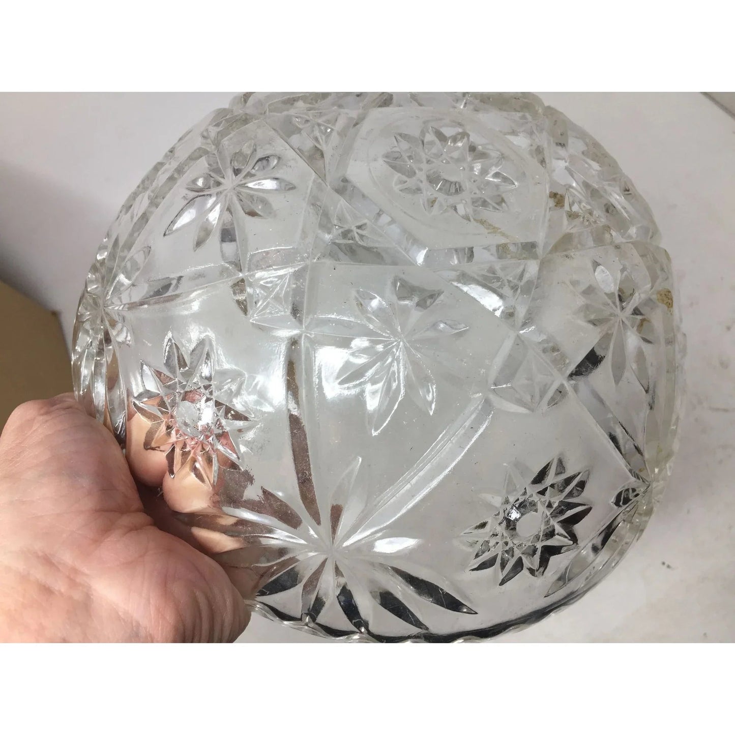 Vintage Anchor Hocking Large Round Clear Glass Bowl - A+ Stuff - Bowls - A+ Stuff