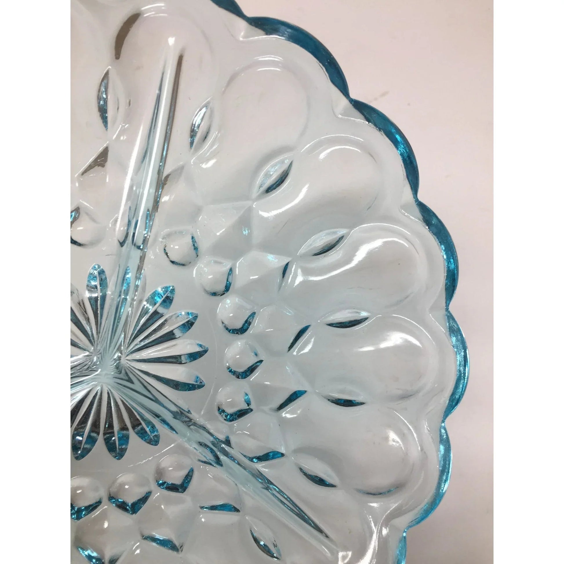 Vintage Anchor Hocking Light Blue Glass Triple Divided Relish Dish - A+ Stuff - Glass - A+ Stuff