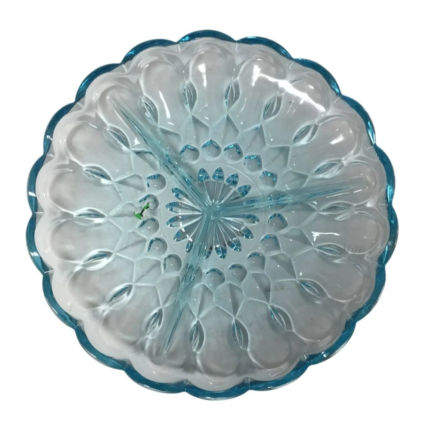 Vintage Anchor Hocking Light Blue Glass Triple Divided Relish Dish - A+ Stuff - Glass - A+ Stuff