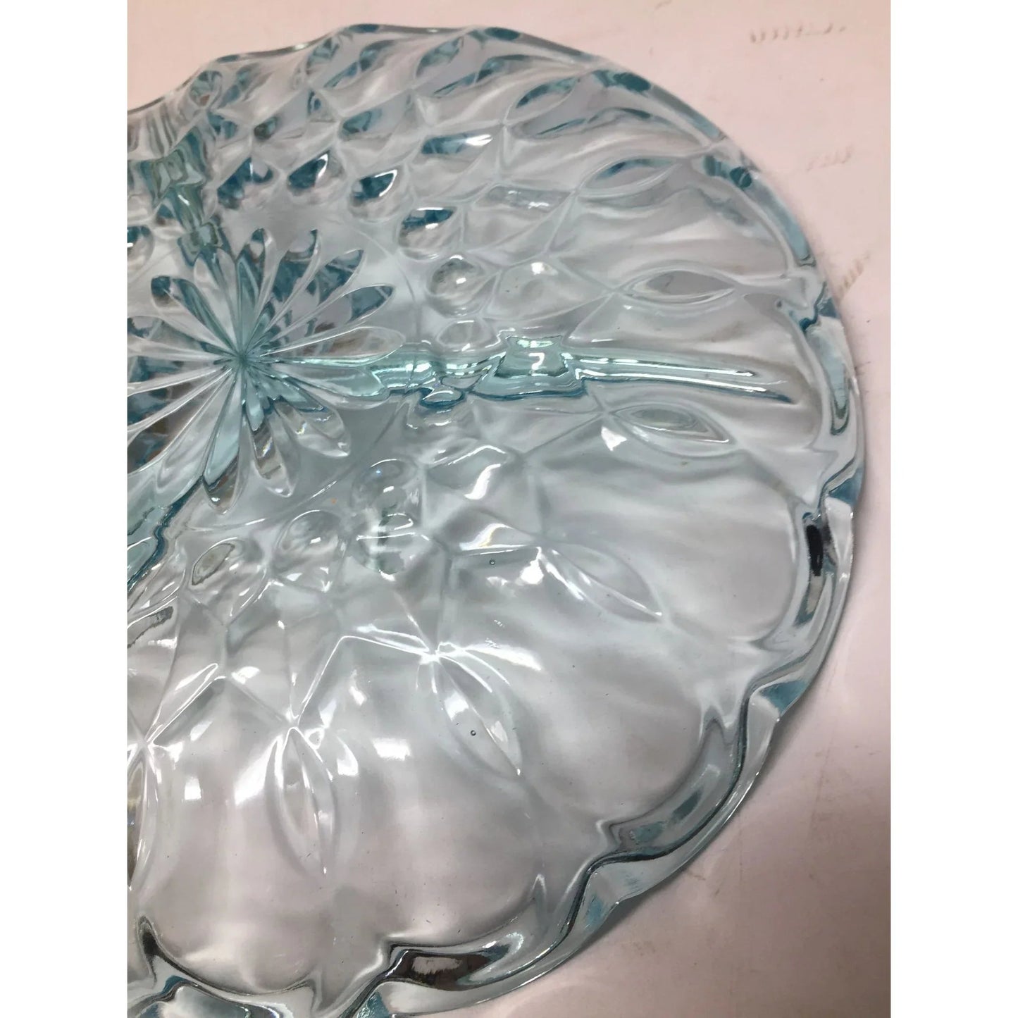 Vintage Anchor Hocking Light Blue Glass Triple Divided Relish Dish - A+ Stuff - Glass - A+ Stuff