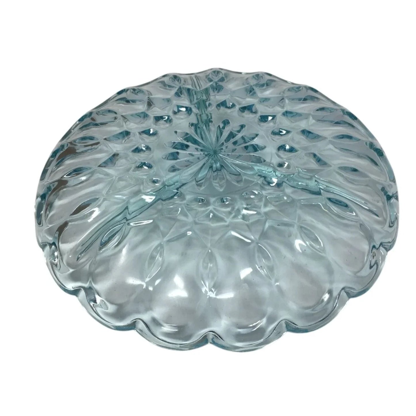 Vintage Anchor Hocking Light Blue Glass Triple Divided Relish Dish - A+ Stuff - Glass - A+ Stuff