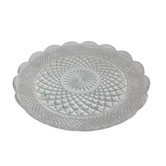 Vintage Anchor Hocking Wexford Clear Glass Round Serving Platter/Plate - A+ Stuff - Plates - A+ Stuff