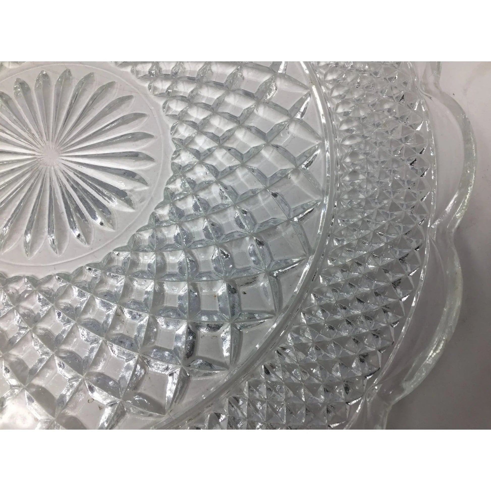 Vintage Anchor Hocking Wexford Clear Glass Round Serving Platter/Plate - A+ Stuff - Plates - A+ Stuff