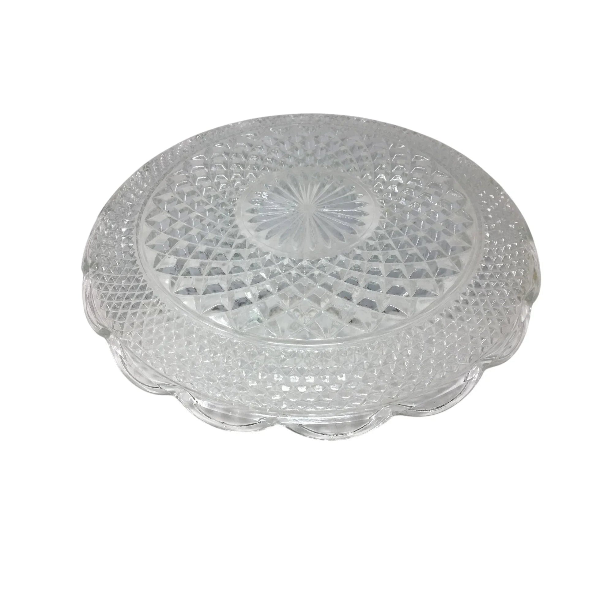 Vintage Anchor Hocking Wexford Clear Glass Round Serving Platter/Plate - A+ Stuff - Plates - A+ Stuff