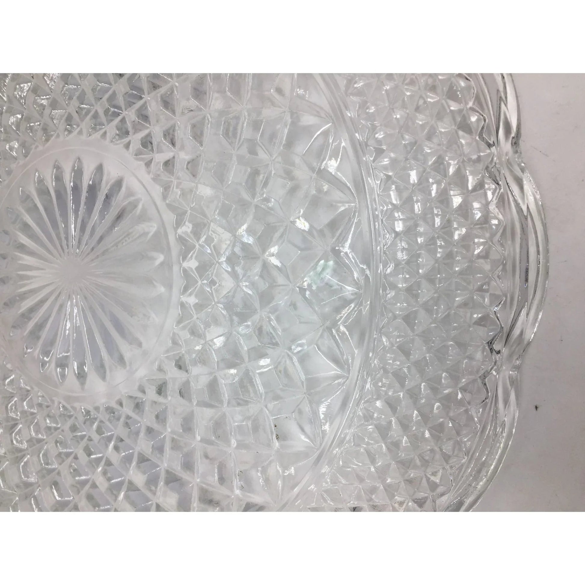 Vintage Anchor Hocking Wexford Clear Glass Round Serving Platter/Plate - A+ Stuff - Plates - A+ Stuff