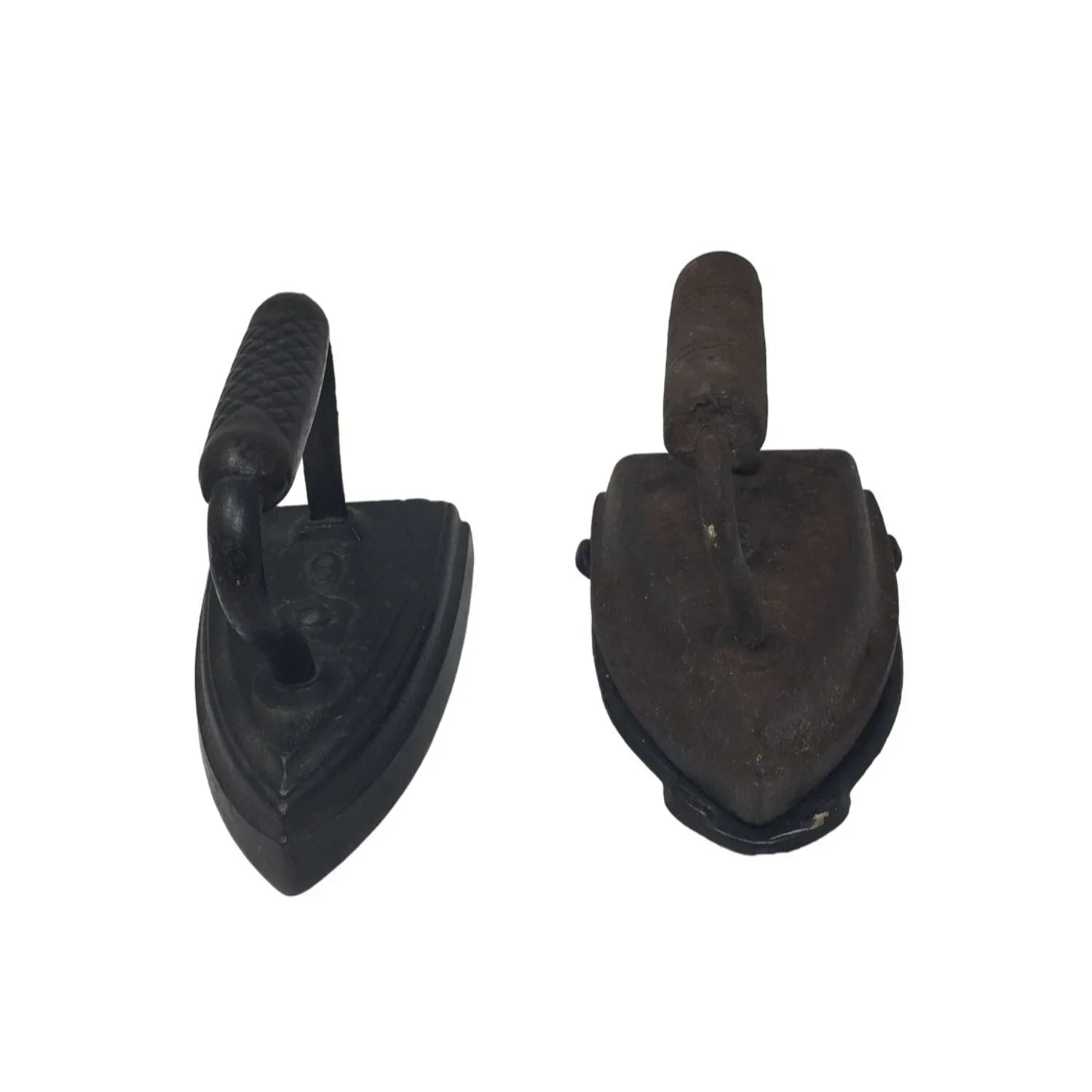 Vintage Antique Cast Iron Sad Irons (2) and Trivet - Simmons HDW Co. St. Louis - A+ Stuff