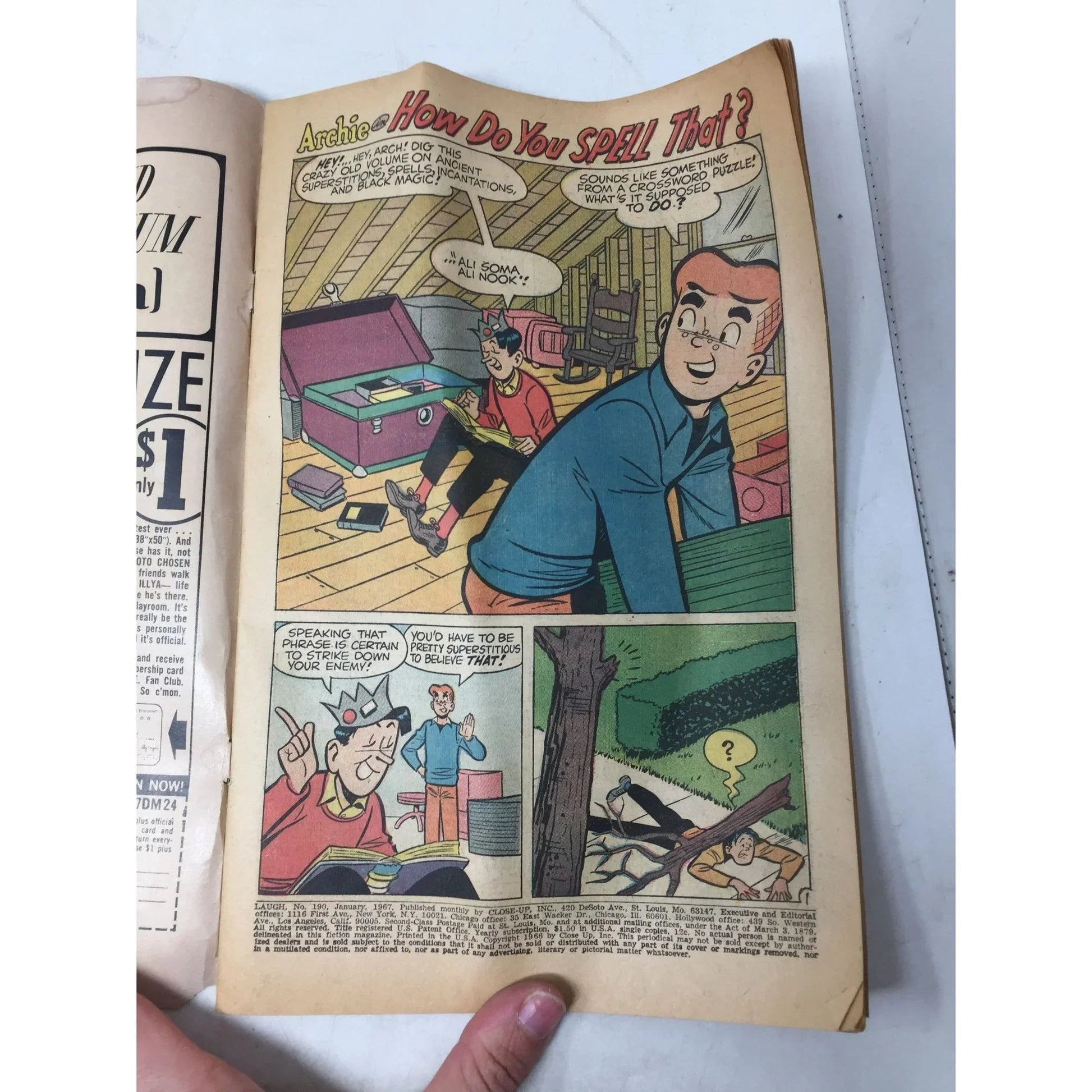 Vintage Archie Series Comic Book ''Laugh'' (Jan 1967) - A+ Stuff - comic book - A+ Stuff