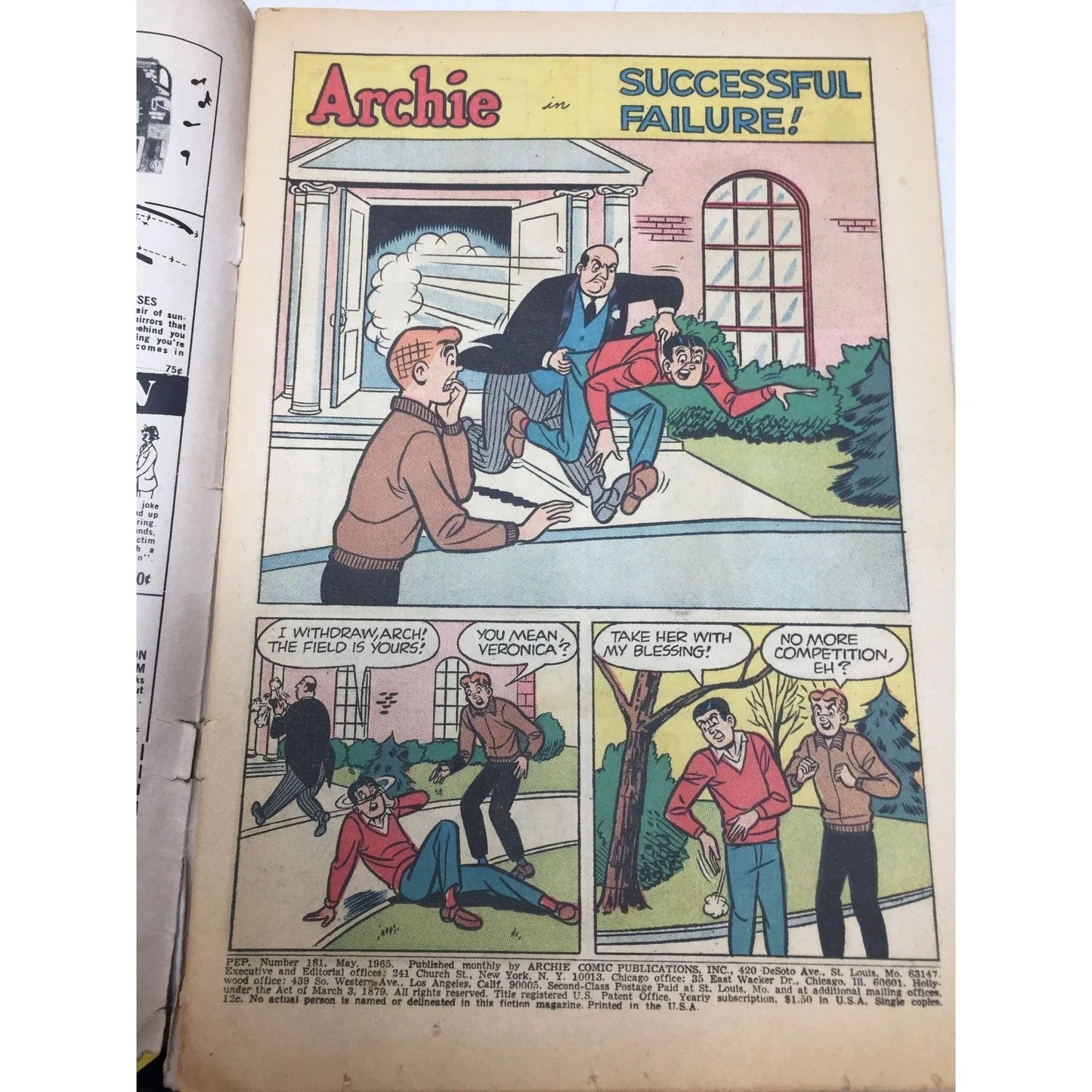 Vintage Archie Series ''PEP'' Comic Book (No 181 May) - A+ Stuff - comic books - A+ Stuff