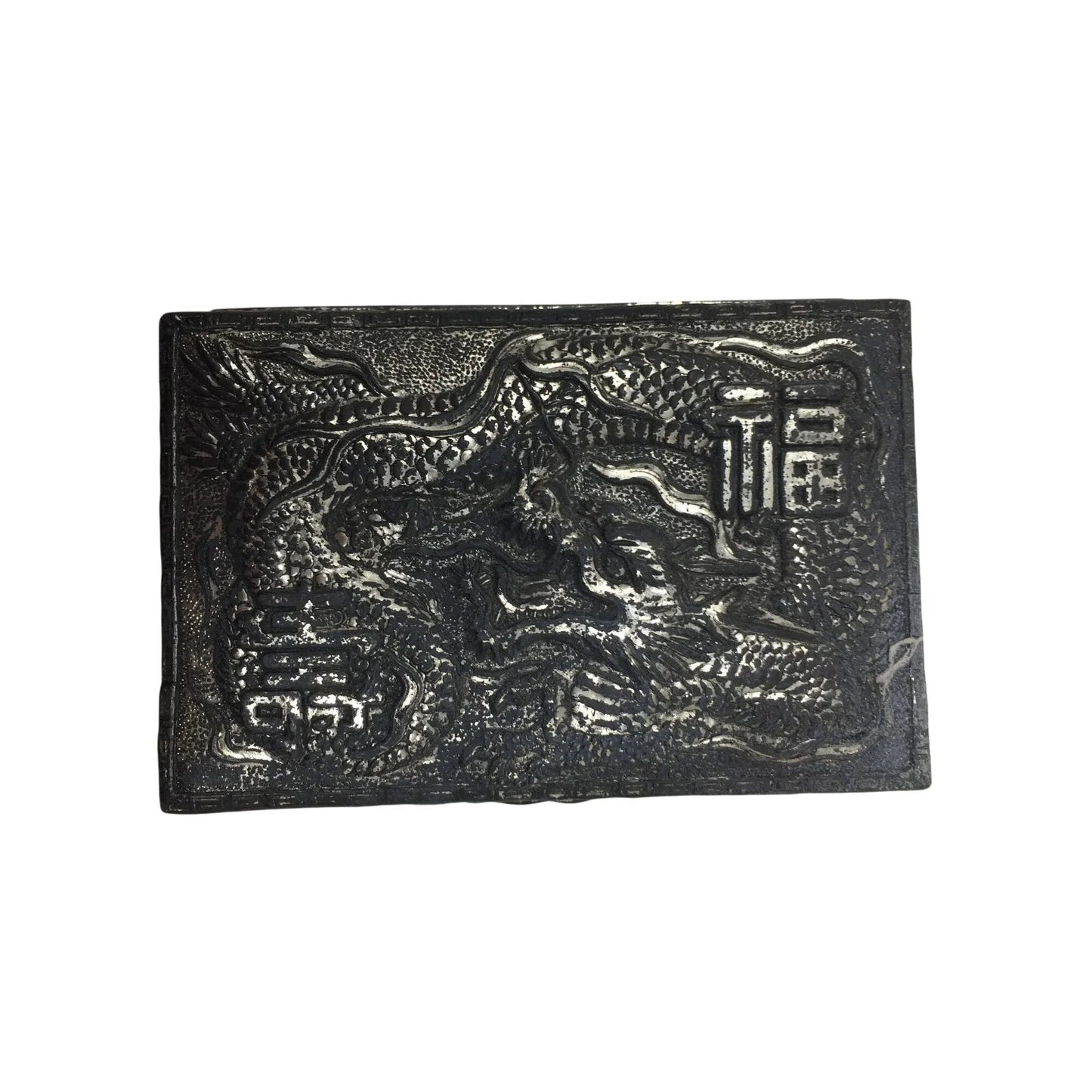 Vintage Asian Dragon Silver Tone Trinket Box - A+ Stuff - Jewelry Box - A+ Stuff