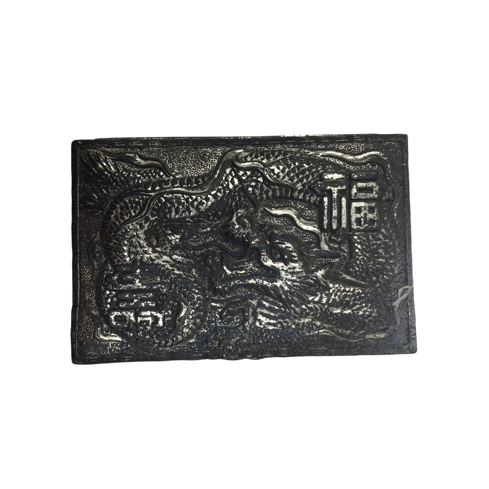 Vintage Asian Dragon Silver Tone Trinket Box - A+ Stuff - Jewelry Box - A+ Stuff