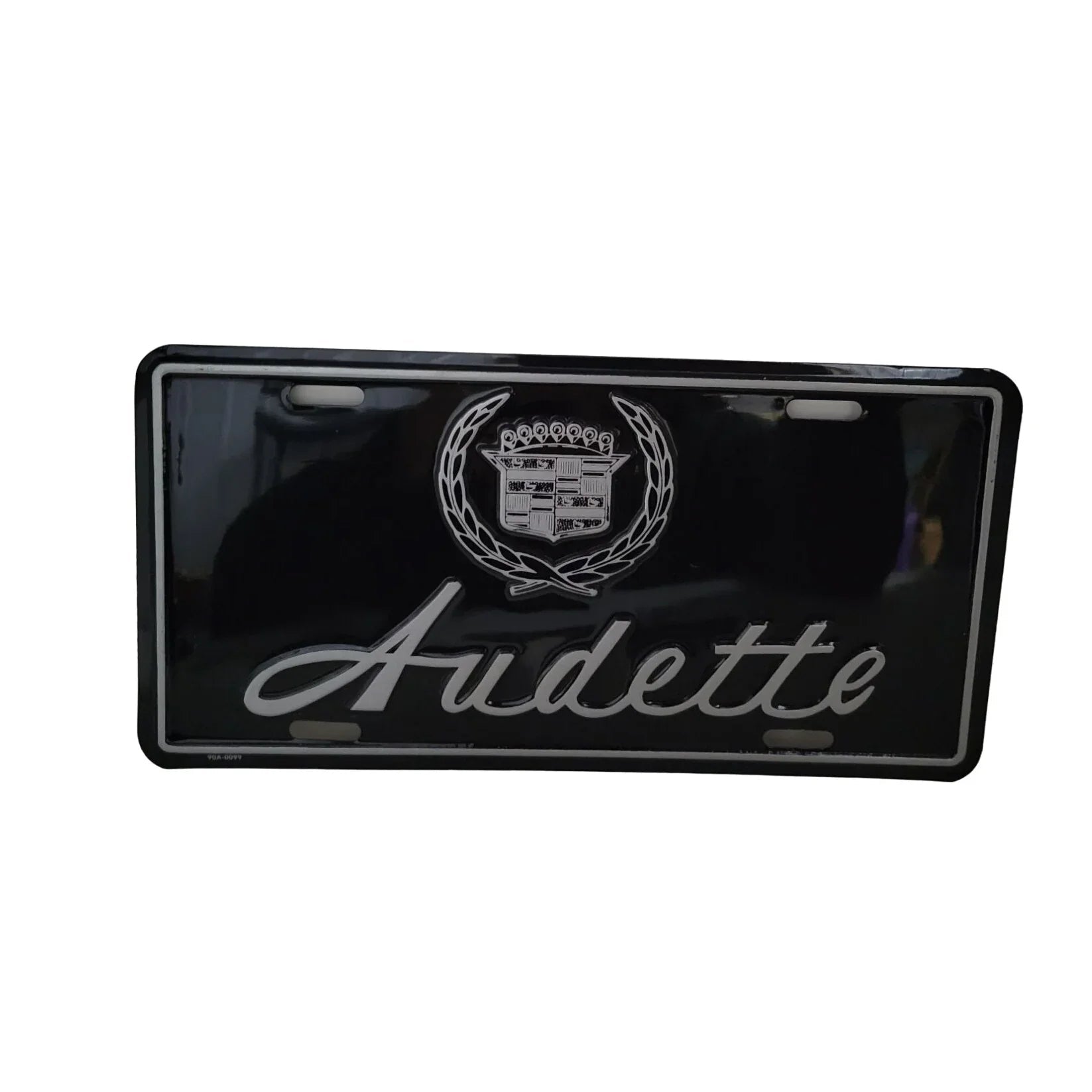 Vintage Audette License Plate - Black and Silver - A+ Stuff - Auto Part - A+ Stuff
