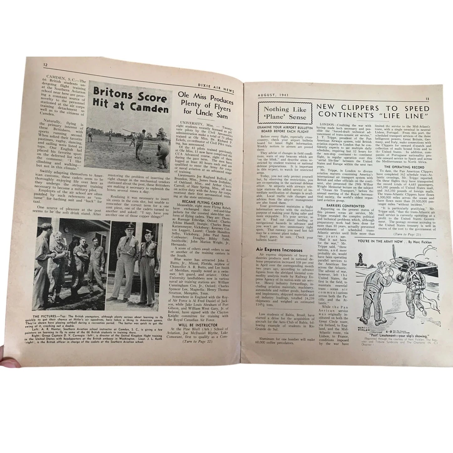 Vintage August 1941 Dixie Air News Covers Southern Aviation Magazine - A+ Stuff - vintage Magazine - A+ Stuff