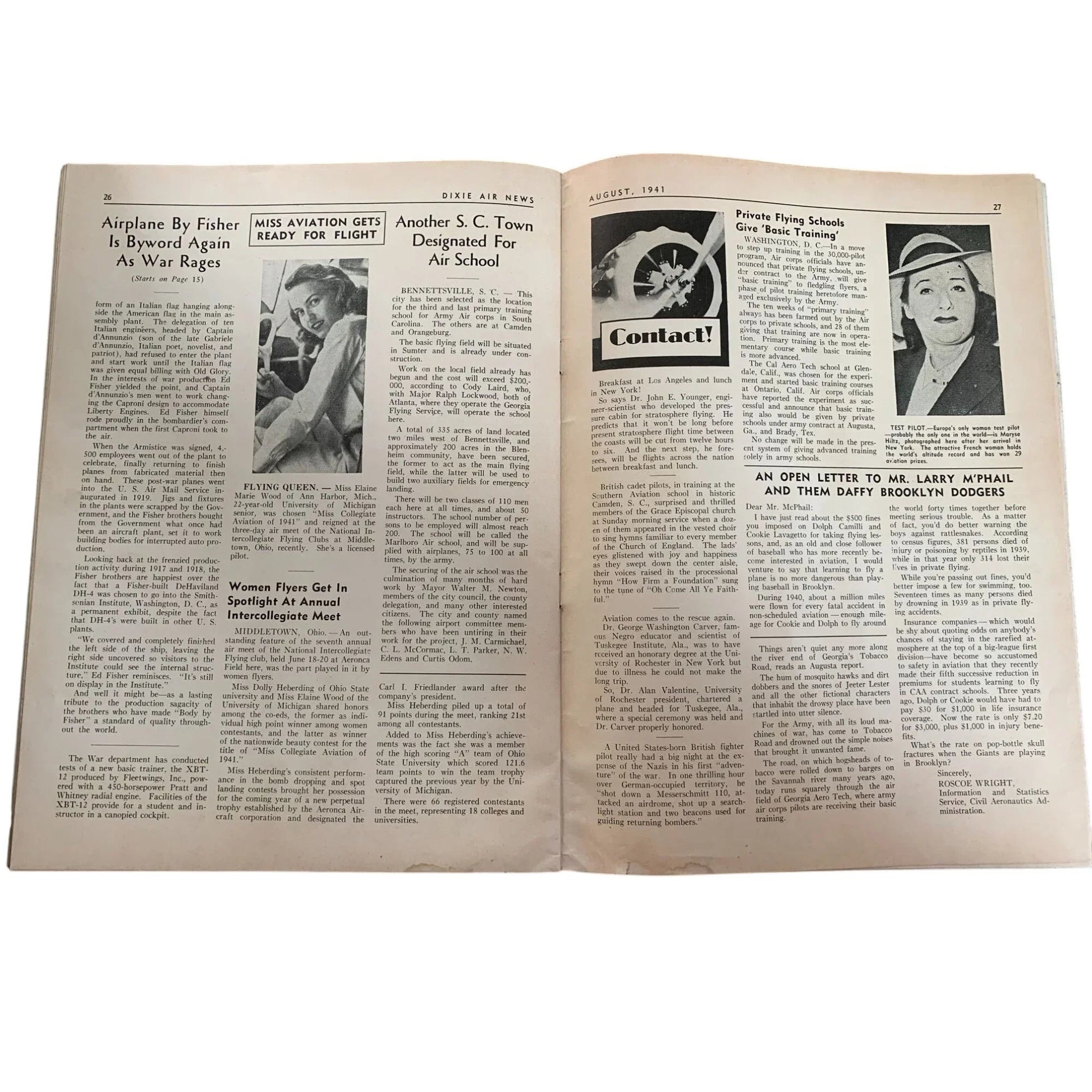 Vintage August 1941 Dixie Air News Covers Southern Aviation Magazine - A+ Stuff - vintage Magazine - A+ Stuff