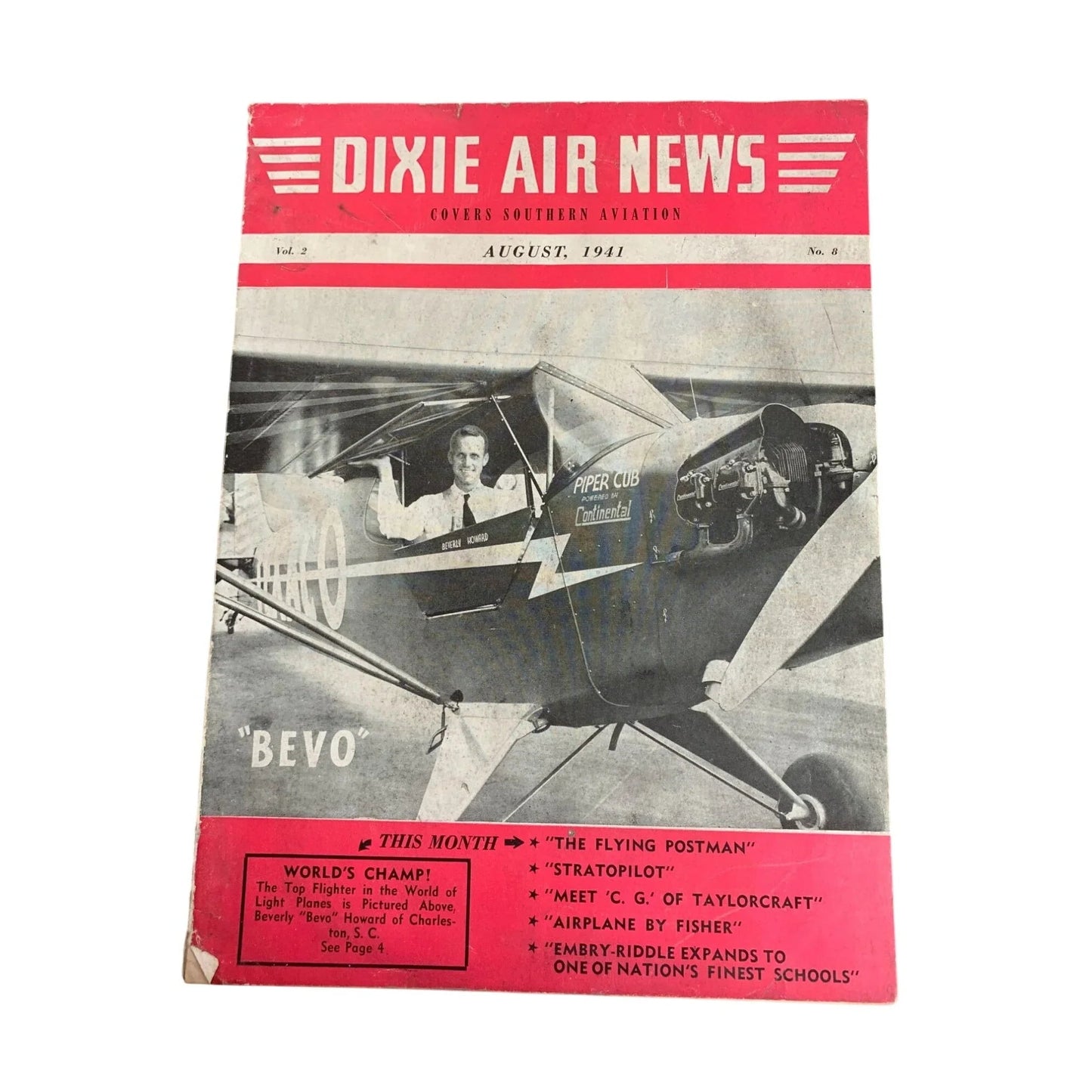 Vintage August 1941 Dixie Air News Covers Southern Aviation Magazine - A+ Stuff - vintage Magazine - A+ Stuff