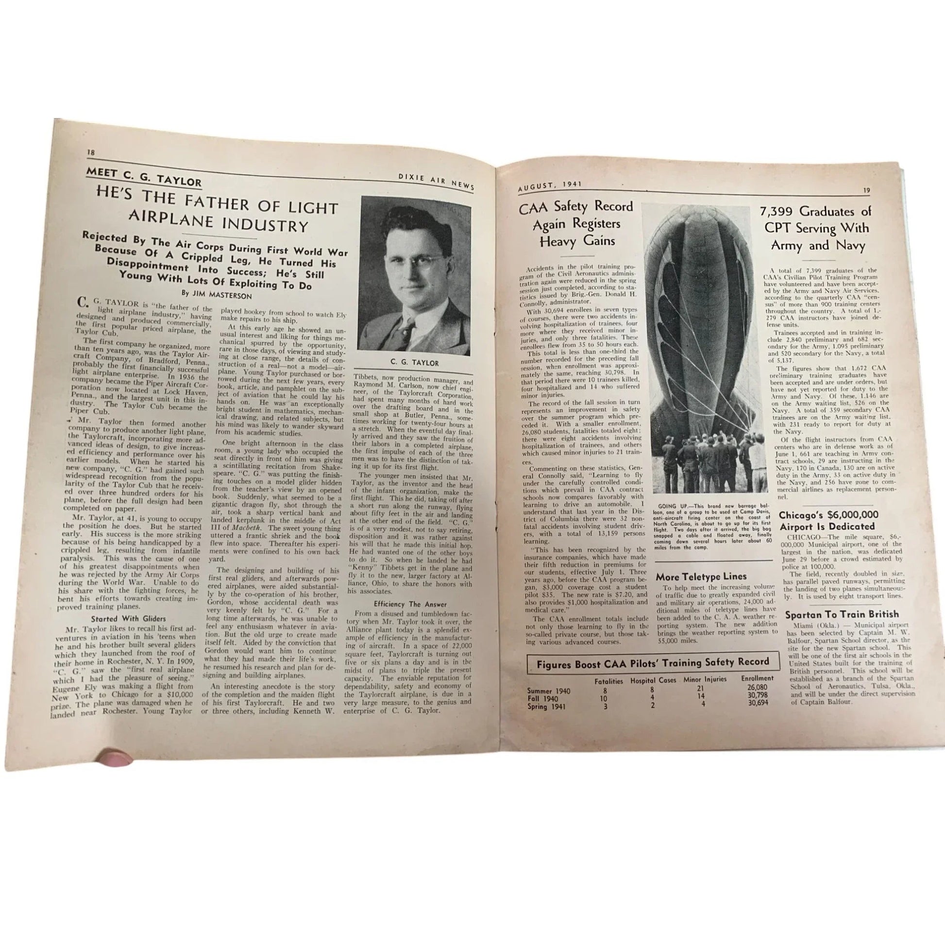 Vintage August 1941 Dixie Air News Covers Southern Aviation Magazine - A+ Stuff - vintage Magazine - A+ Stuff