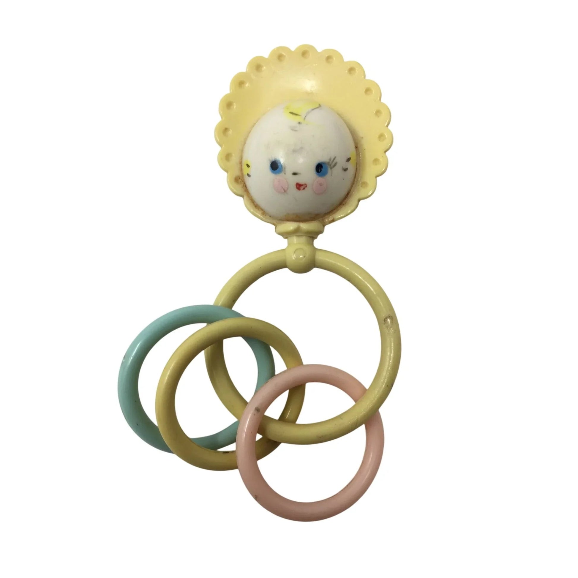 Vintage Baby Rattle and Hair brush for Baby Girl - A+ Stuff - Collectibles - A+ Stuff
