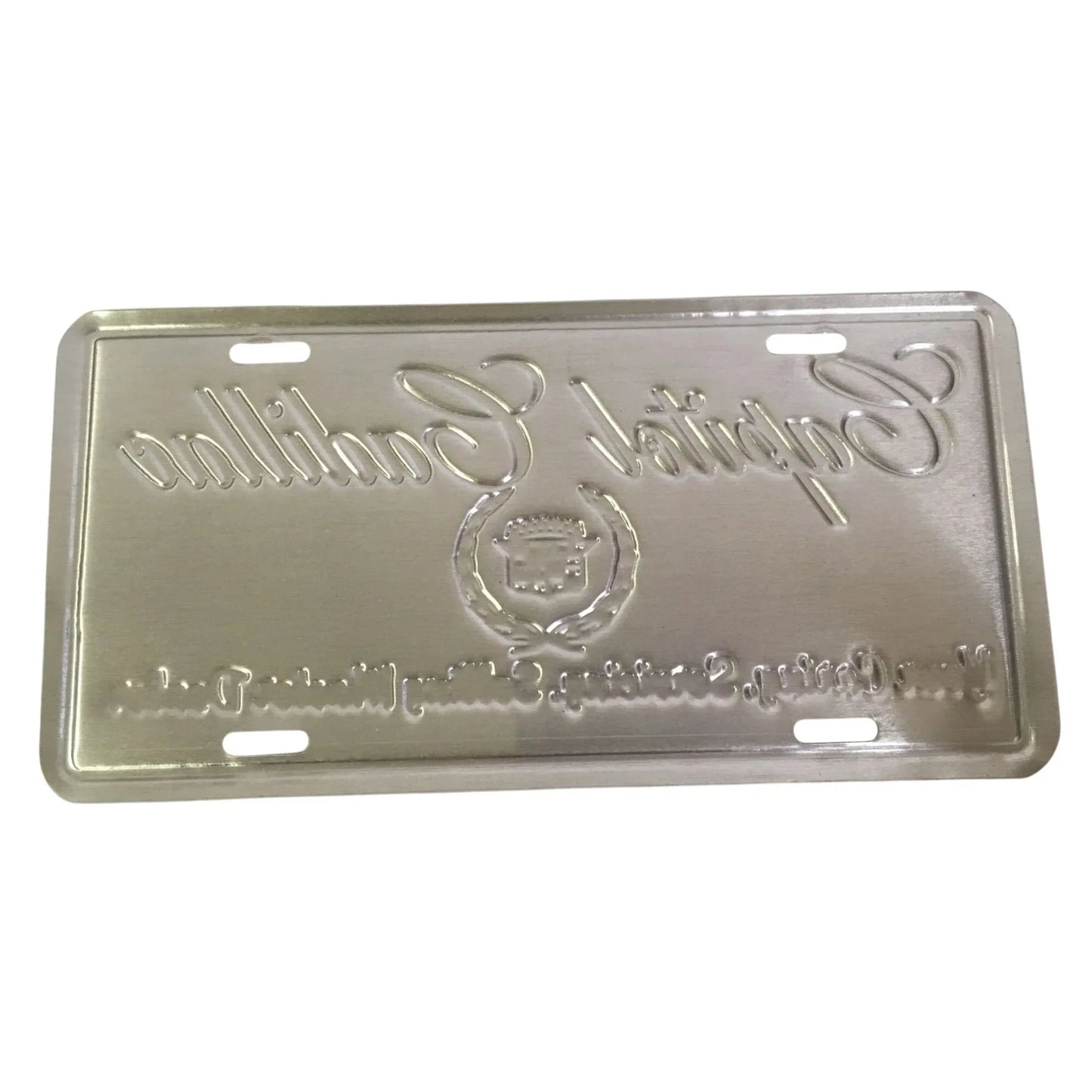 Vintage Black and Silver Capitol Cadillac License Plate - cadillac - Auto Part - A+ Stuff