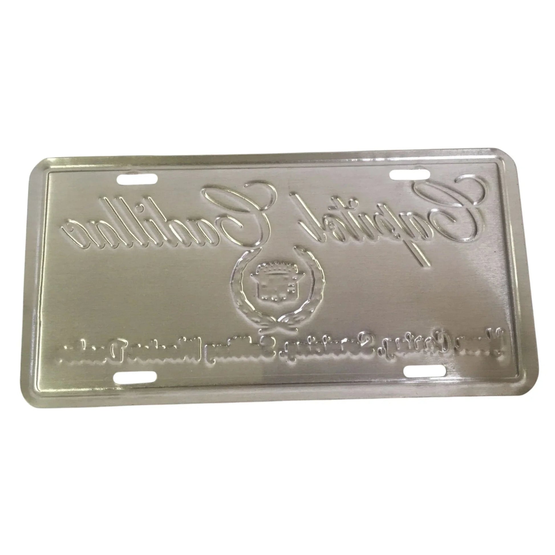 Vintage Black and Silver Capitol Cadillac License Plate - cadillac - Auto Part - A+ Stuff