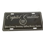 Vintage Black and Silver Capitol Cadillac License Plate - cadillac - Auto Part - A+ Stuff