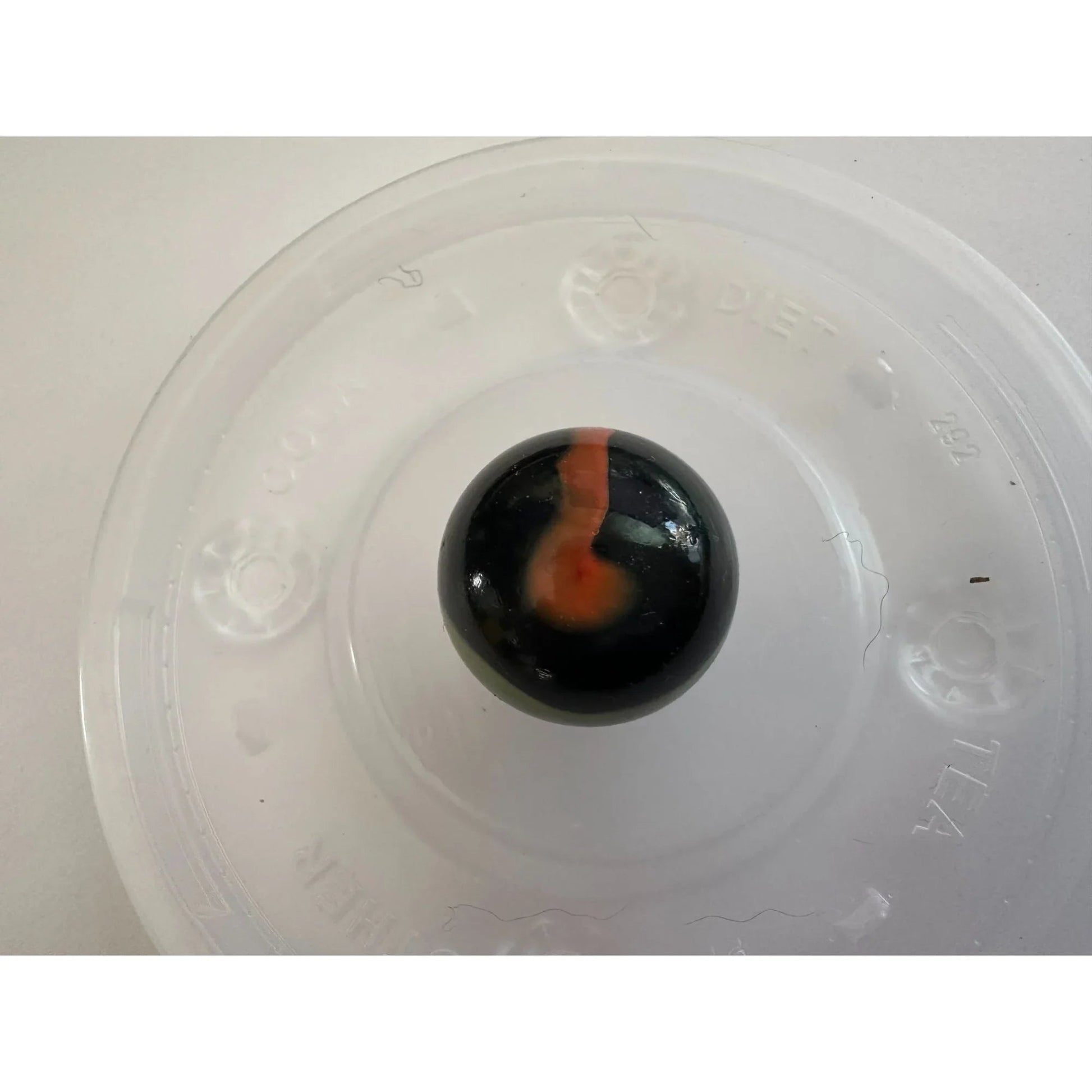 VINTAGE BLACK SHOOTER MARBLES WITH WHITE, YELLOW AND ORANGE SWIRLS - A+ Stuff - Collectibles - A+ Stuff