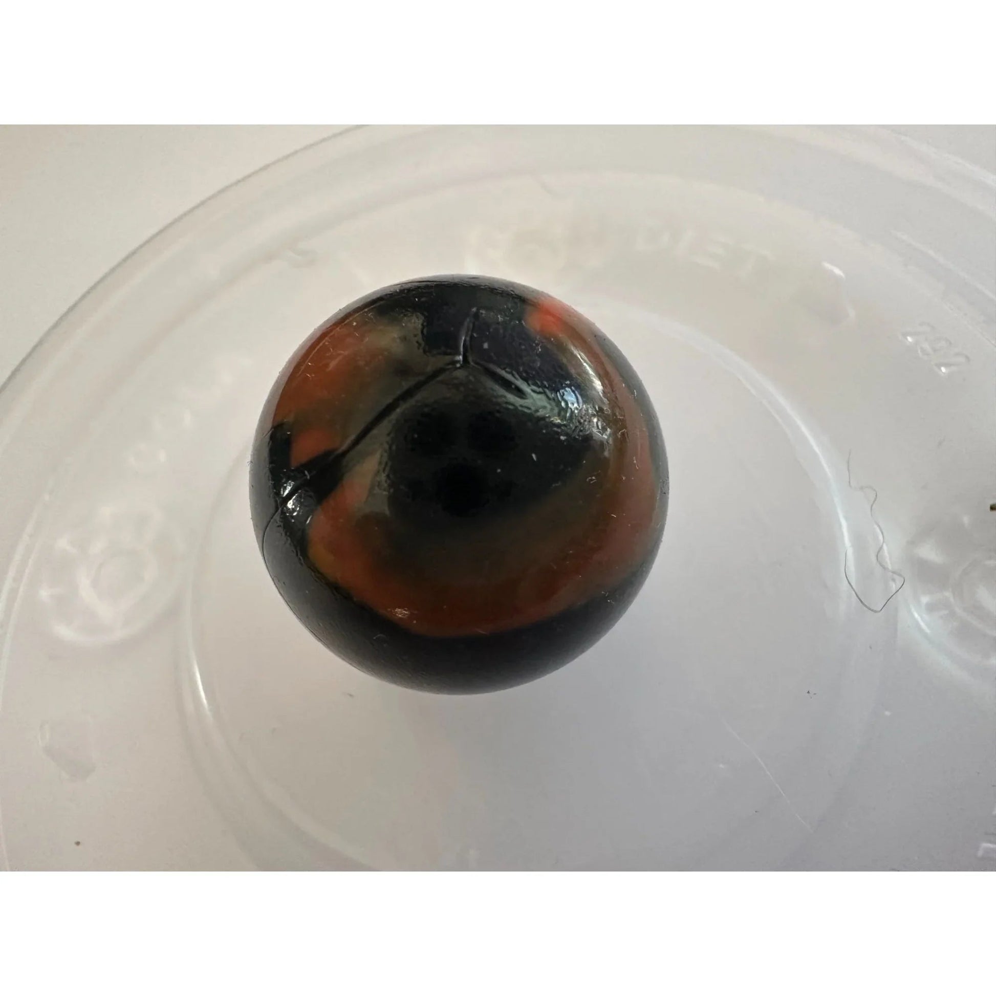 VINTAGE BLACK SHOOTER MARBLES WITH WHITE, YELLOW AND ORANGE SWIRLS - A+ Stuff - Collectibles - A+ Stuff