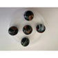 VINTAGE BLACK SHOOTER MARBLES WITH WHITE, YELLOW AND ORANGE SWIRLS - A+ Stuff - Collectibles - A+ Stuff
