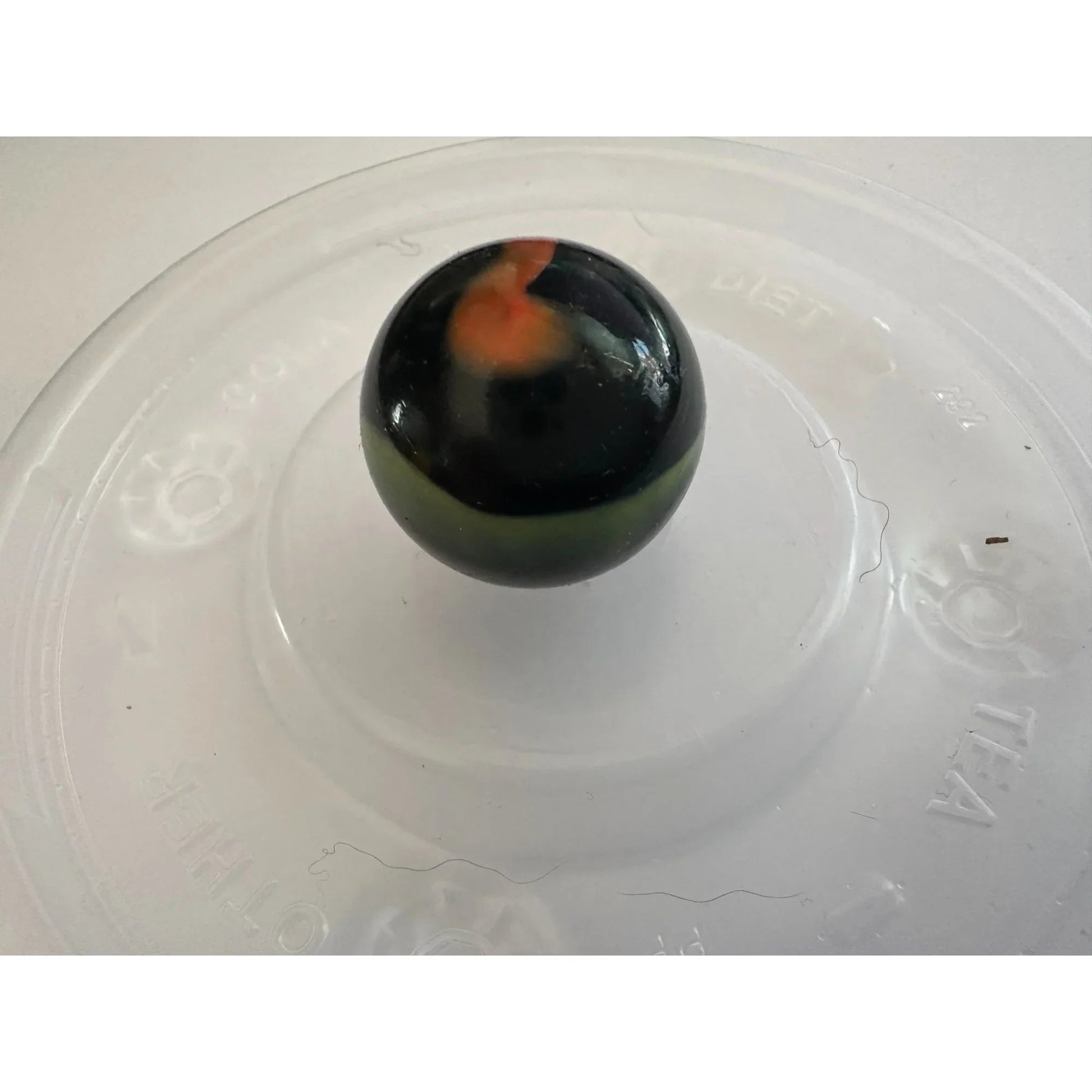 VINTAGE BLACK SHOOTER MARBLES WITH WHITE, YELLOW AND ORANGE SWIRLS - A+ Stuff - Collectibles - A+ Stuff