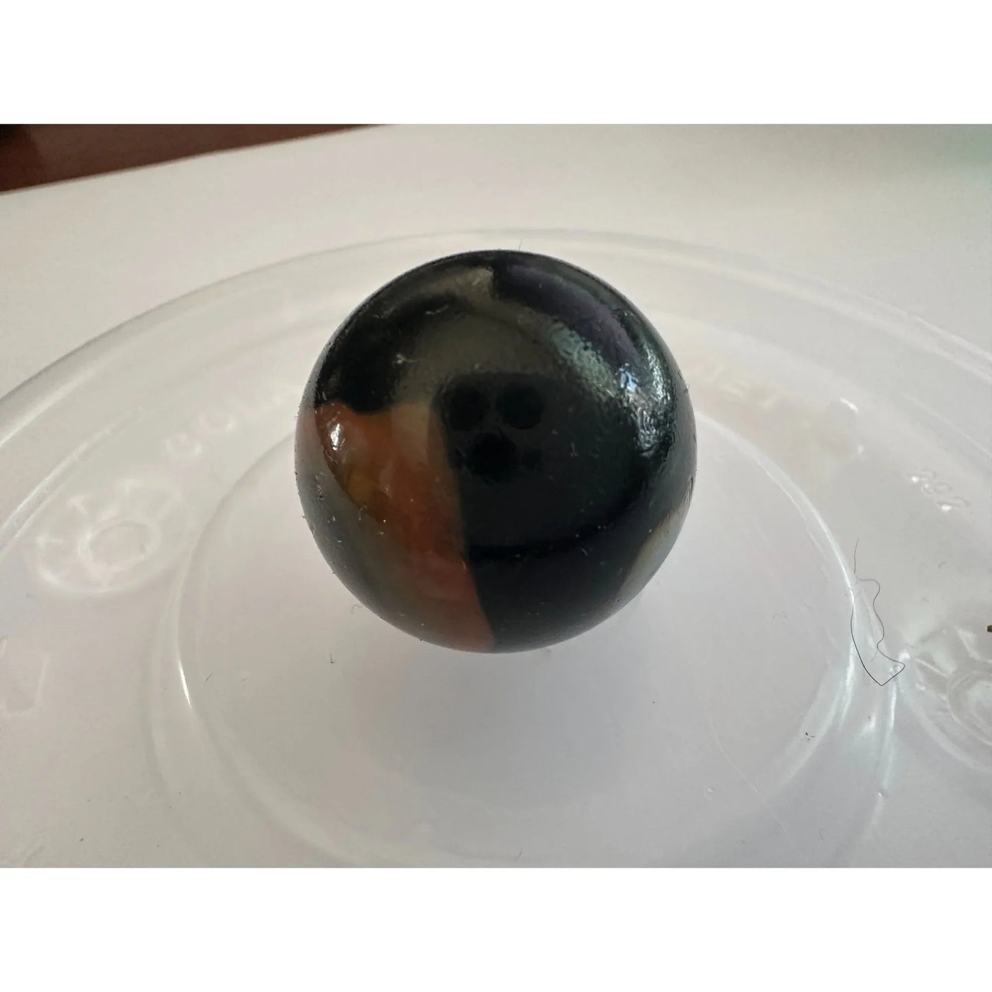 VINTAGE BLACK SHOOTER MARBLES WITH WHITE, YELLOW AND ORANGE SWIRLS - A+ Stuff - Collectibles - A+ Stuff