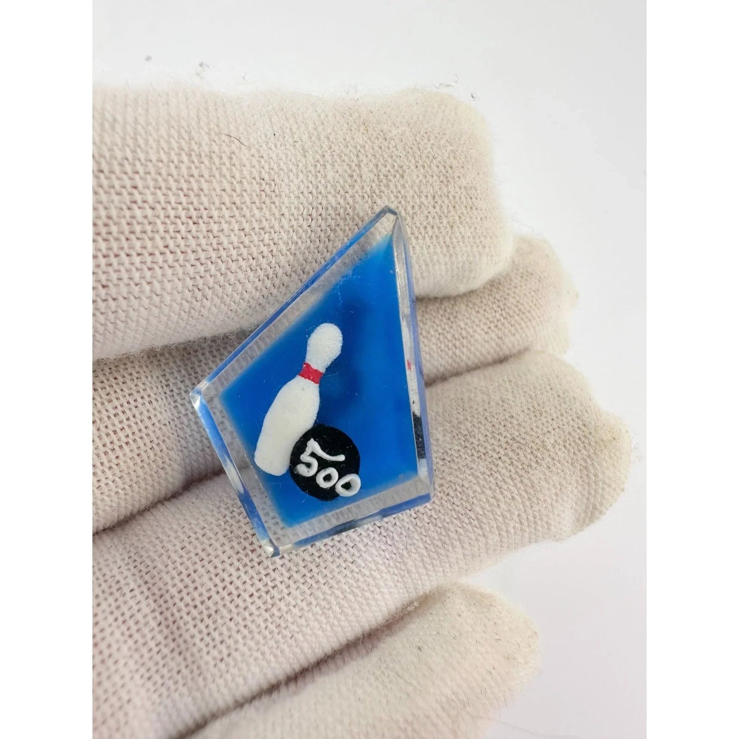 Vintage Blue Diamond Shaped Bowling 500 Award Pin - A+ Stuff - pin - A+ Stuff