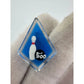 Vintage Blue Diamond Shaped Bowling 500 Award Pin - A+ Stuff - pin - A+ Stuff