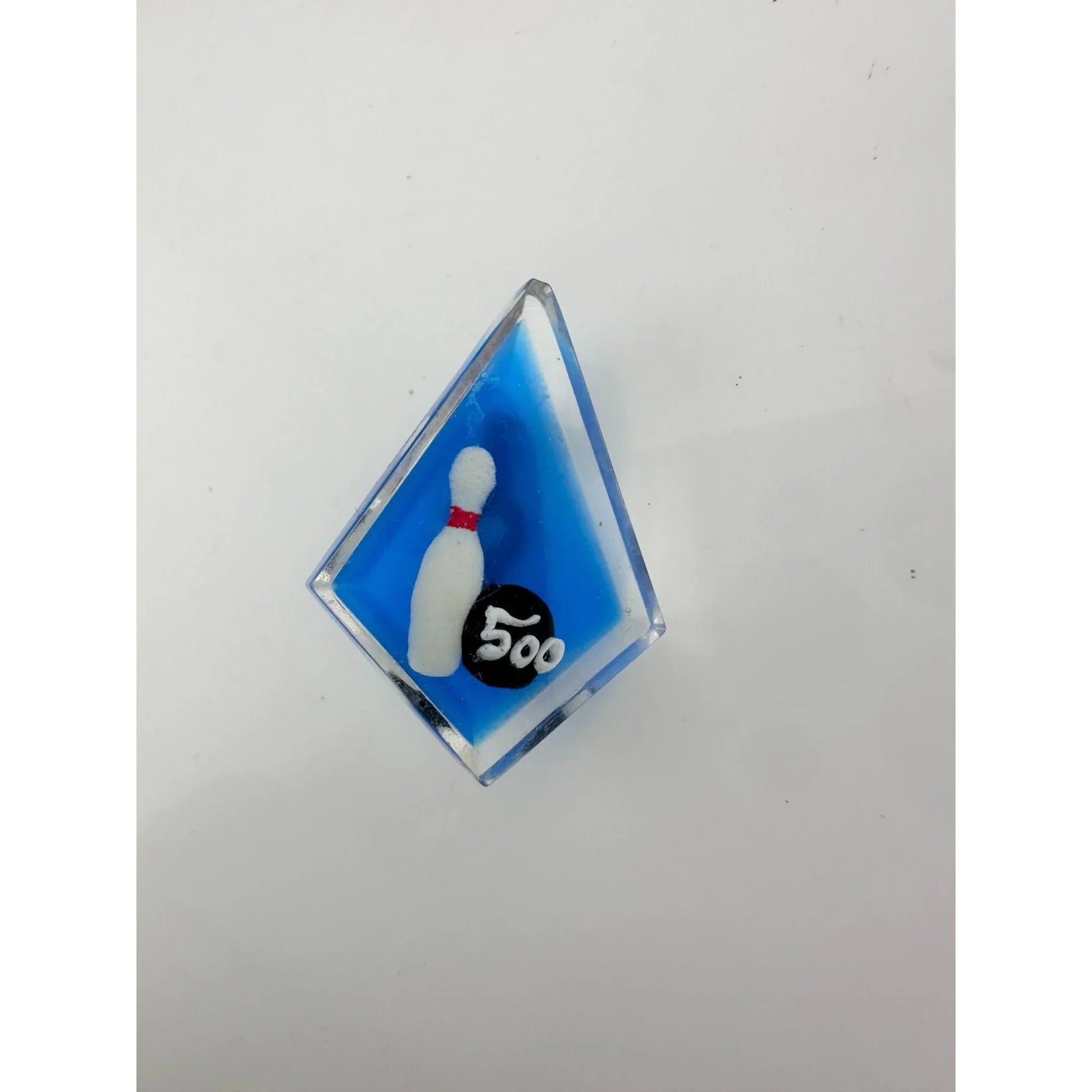 Vintage Blue Diamond Shaped Bowling 500 Award Pin - A+ Stuff - pin - A+ Stuff
