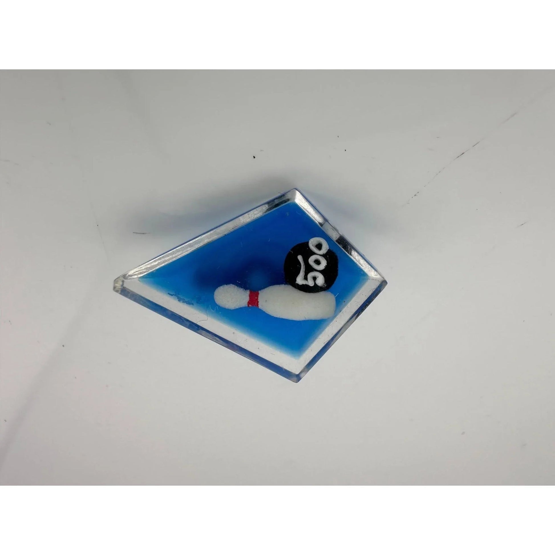 Vintage Blue Diamond Shaped Bowling 500 Award Pin - A+ Stuff - pin - A+ Stuff