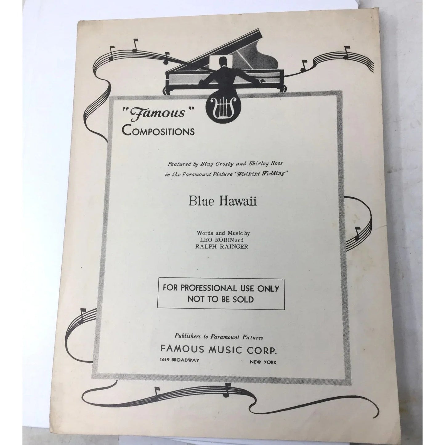 Vintage 'Blue Hawaii' Sheet Music - unbranded - SHEET MUSIC - A+ Stuff