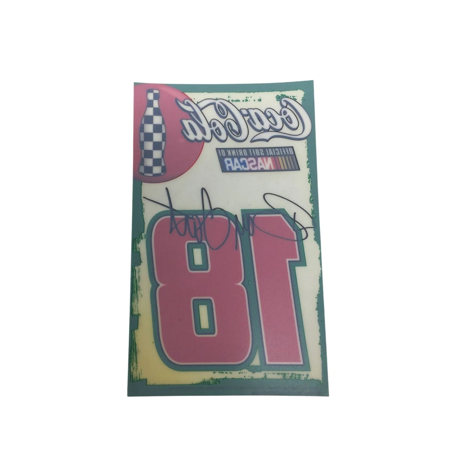 Vintage Bobby Labonte 18 and Kyle Petty 44 Coca Cola NASCAR Racing Window Decal Stickers - A+ Stuff - Sports Collectibles - A+ Stuff
