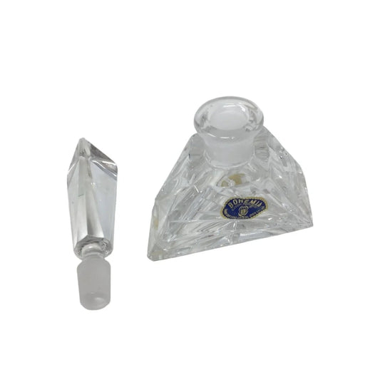Vintage Bohemia Czech Republic Hand Cut Crystal Perfume Bottle With Stopper - A+ Stuff - Perfume & Cologne - A+ Stuff
