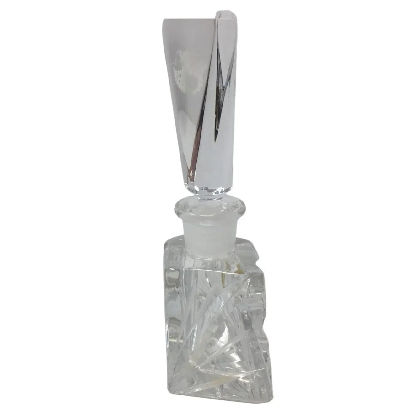 Vintage Bohemia Czech Republic Hand Cut Crystal Perfume Bottle With Stopper - A+ Stuff - Perfume & Cologne - A+ Stuff