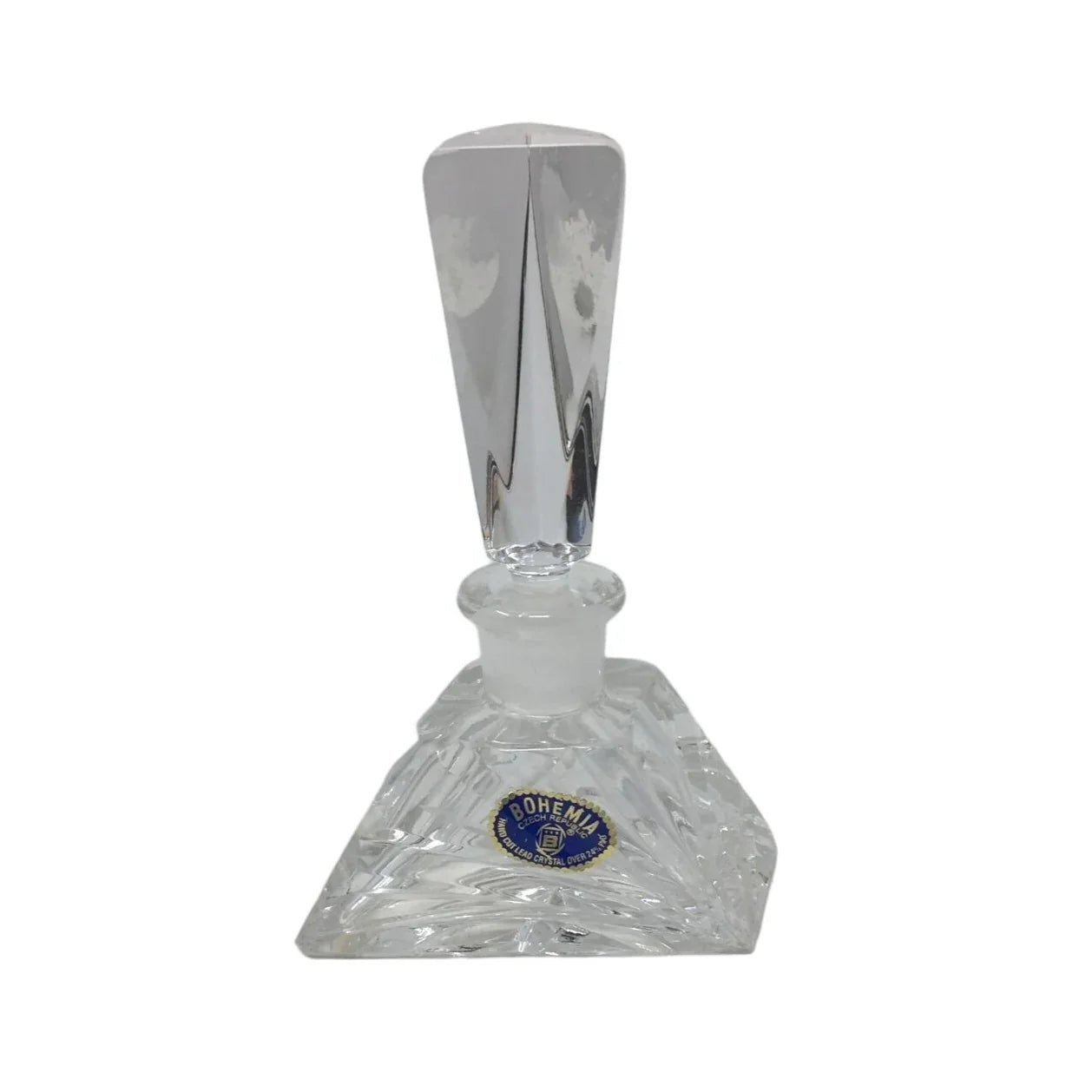 Vintage Bohemia Czech Republic Hand Cut Crystal Perfume Bottle With Stopper - A+ Stuff - Perfume & Cologne - A+ Stuff