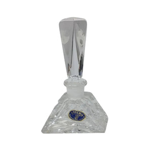 Vintage Bohemia Czech Republic Hand Cut Crystal Perfume Bottle With Stopper