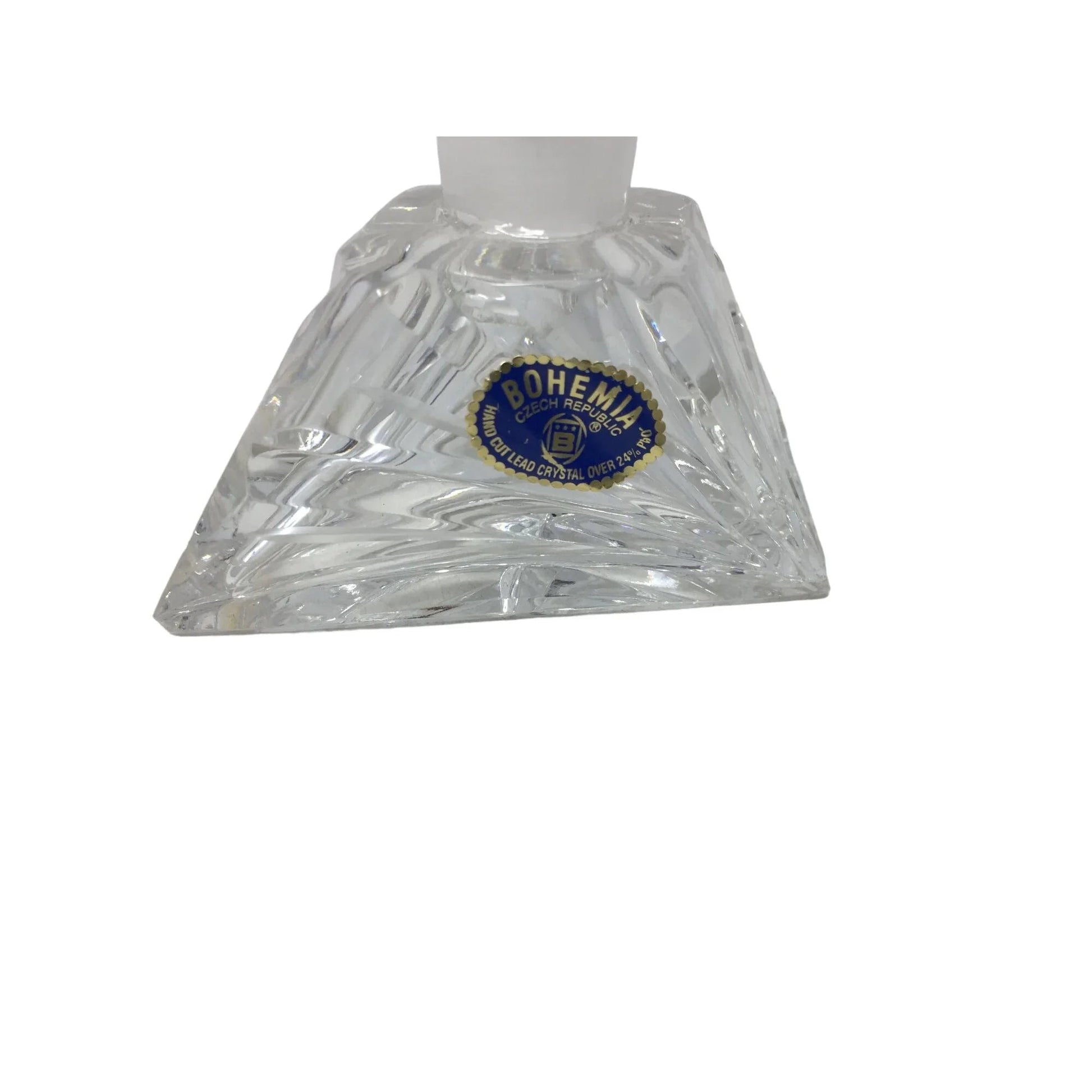 Vintage Bohemia Czech Republic Hand Cut Crystal Perfume Bottle With Stopper - A+ Stuff - Perfume & Cologne - A+ Stuff