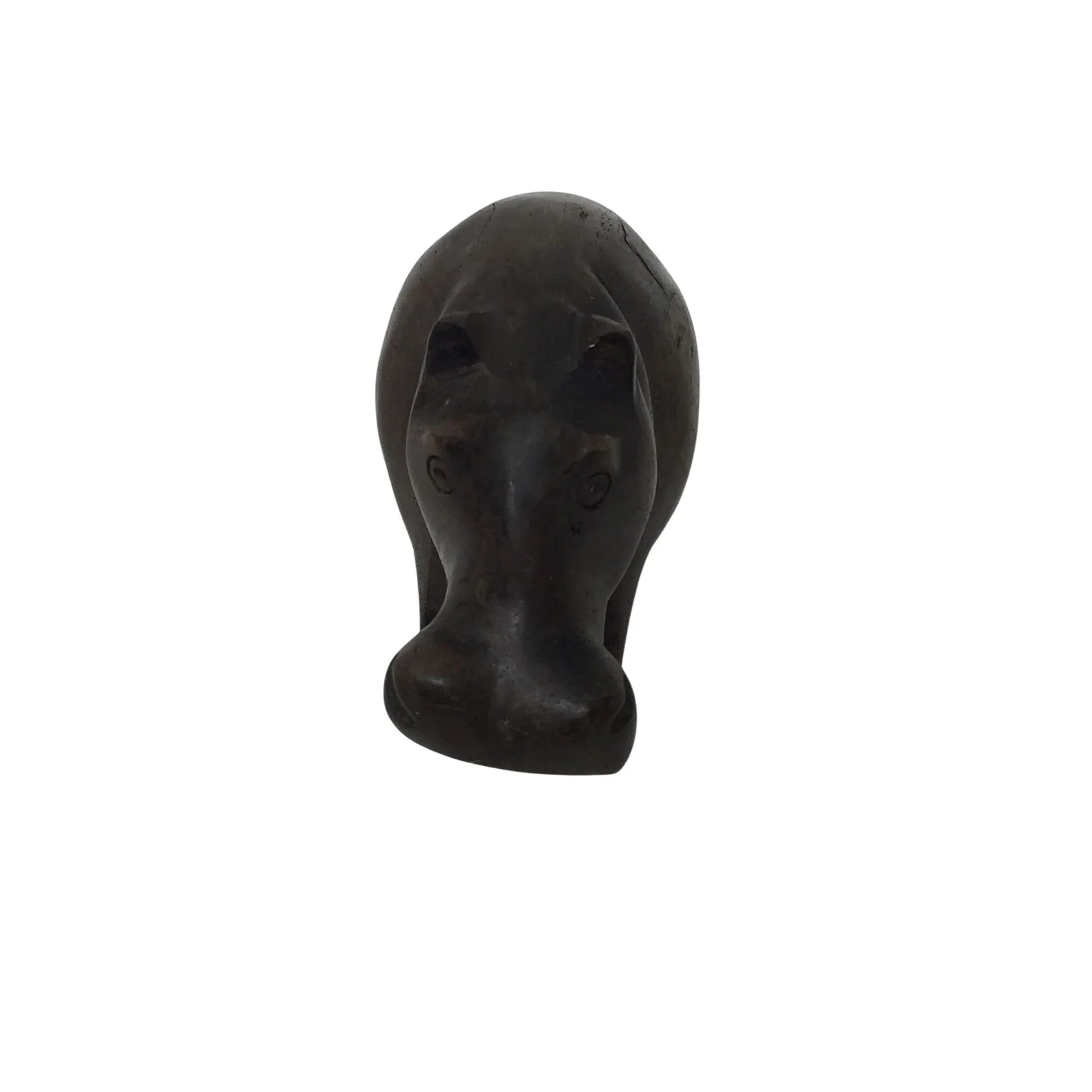 Vintage Brown Hippopotamus Hand Carved Wooden Figurine - A+ Stuff - Figurines - A+ Stuff
