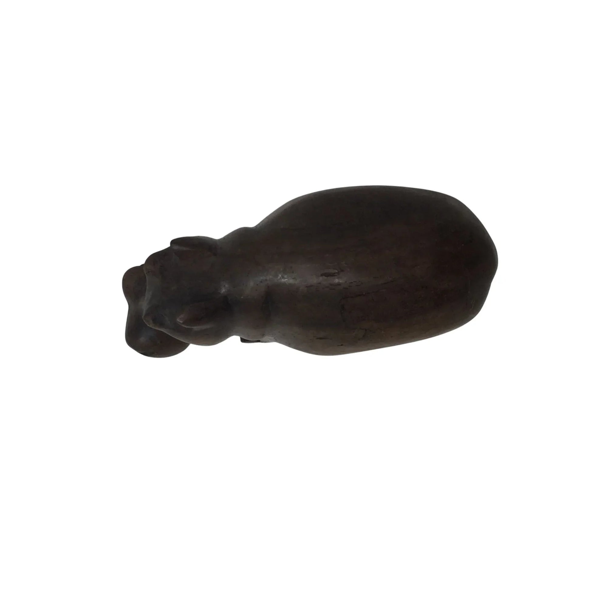 Vintage Brown Hippopotamus Hand Carved Wooden Figurine - A+ Stuff - Figurines - A+ Stuff