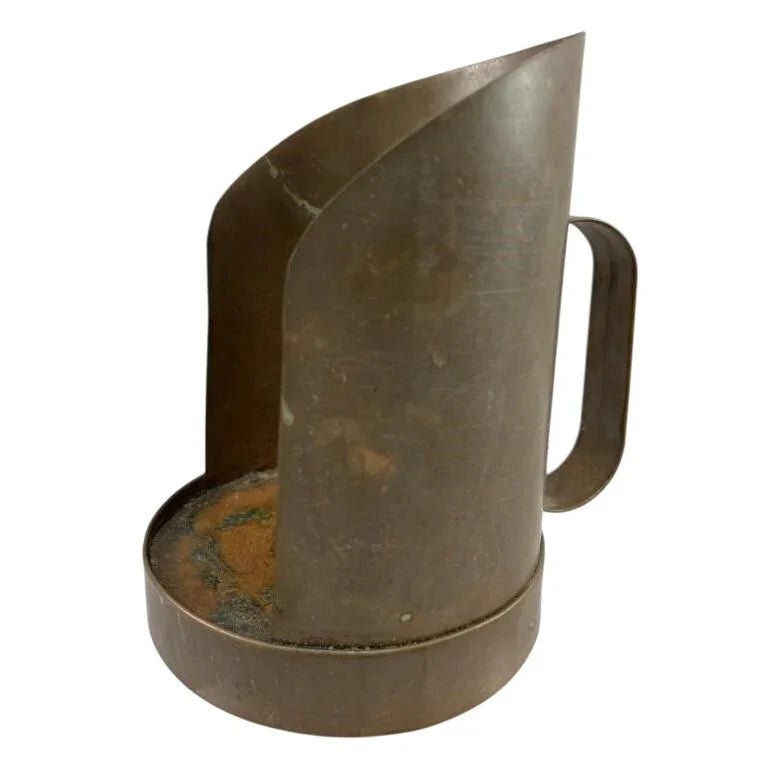 Vintage Brown Metal Primitive Candle Holder with Handle - A+ Stuff - Candle Holders - A+ Stuff