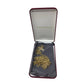 Vintage Camrose & Kross Gold Tone Red Gemstone Cross Necklace in Original Box/Case - A+ Stuff