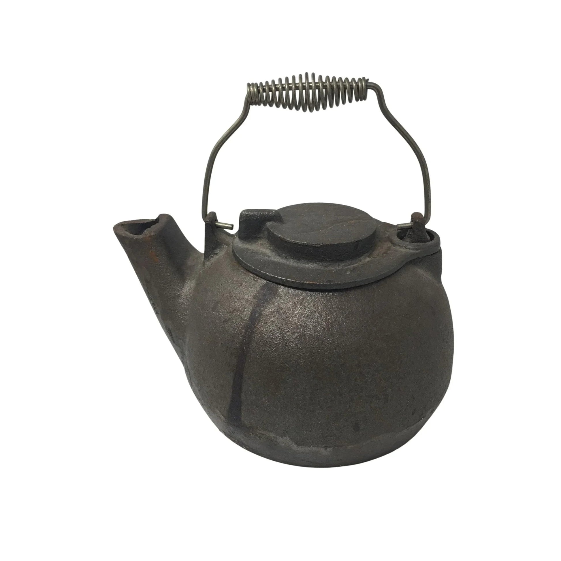 Vintage Cast Iron Teapot/Tea Kettle with Swivel Lid and Metal Silver Handle - A+ Stuff - Coffee Servers & Tea Pots - A+ Stuff