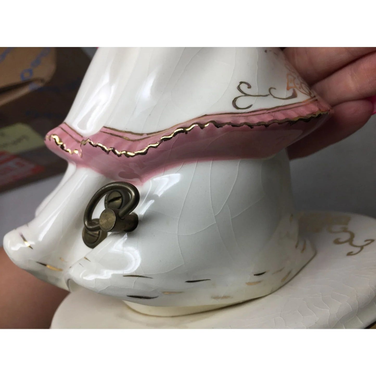 Vintage Ceramic Girl Dancing with Baby Music Box - A+ Stuff - Collectibles - A+ Stuff