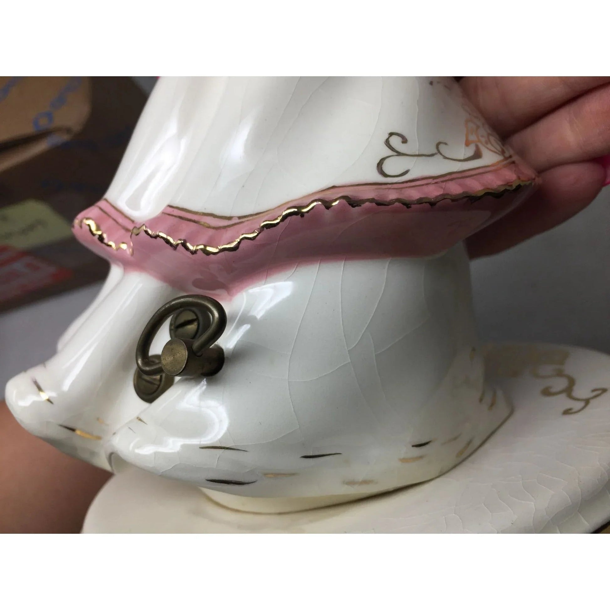 Vintage Ceramic Girl Dancing with Baby Music Box - A+ Stuff - Collectibles - A+ Stuff